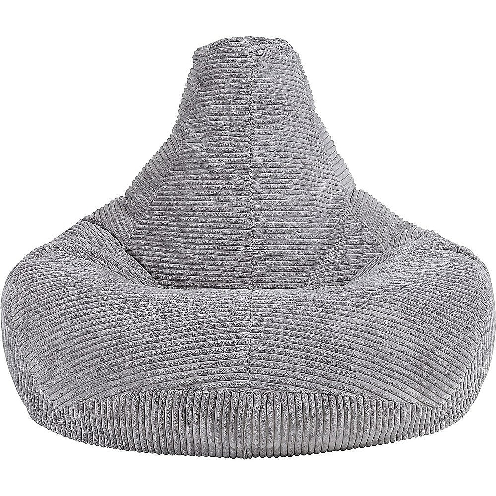 Jumbo Cord Beanbag Chair Cover Unfilled Large Bean Bag - Grey - Cosy Abode