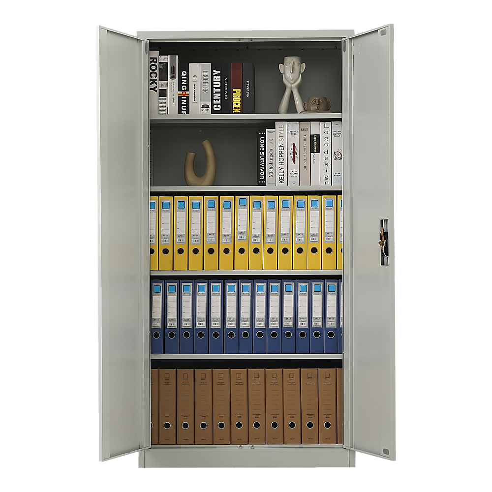 Two-Door Metal Cabinet Shelf Storage for Home Office Gym - Cosy Abode