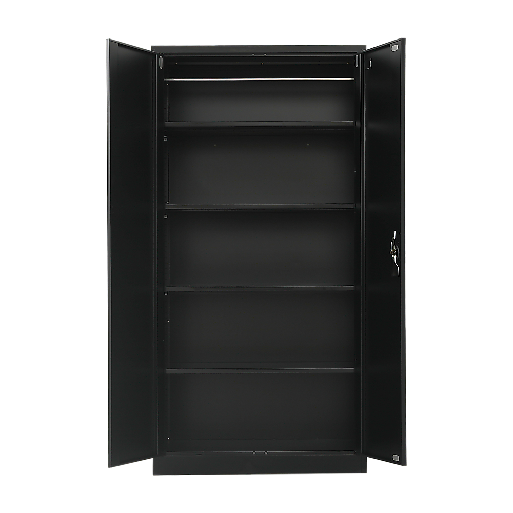Two-Door Metal Cabinet Shelf Storage for Home Office Gym - Cosy Abode