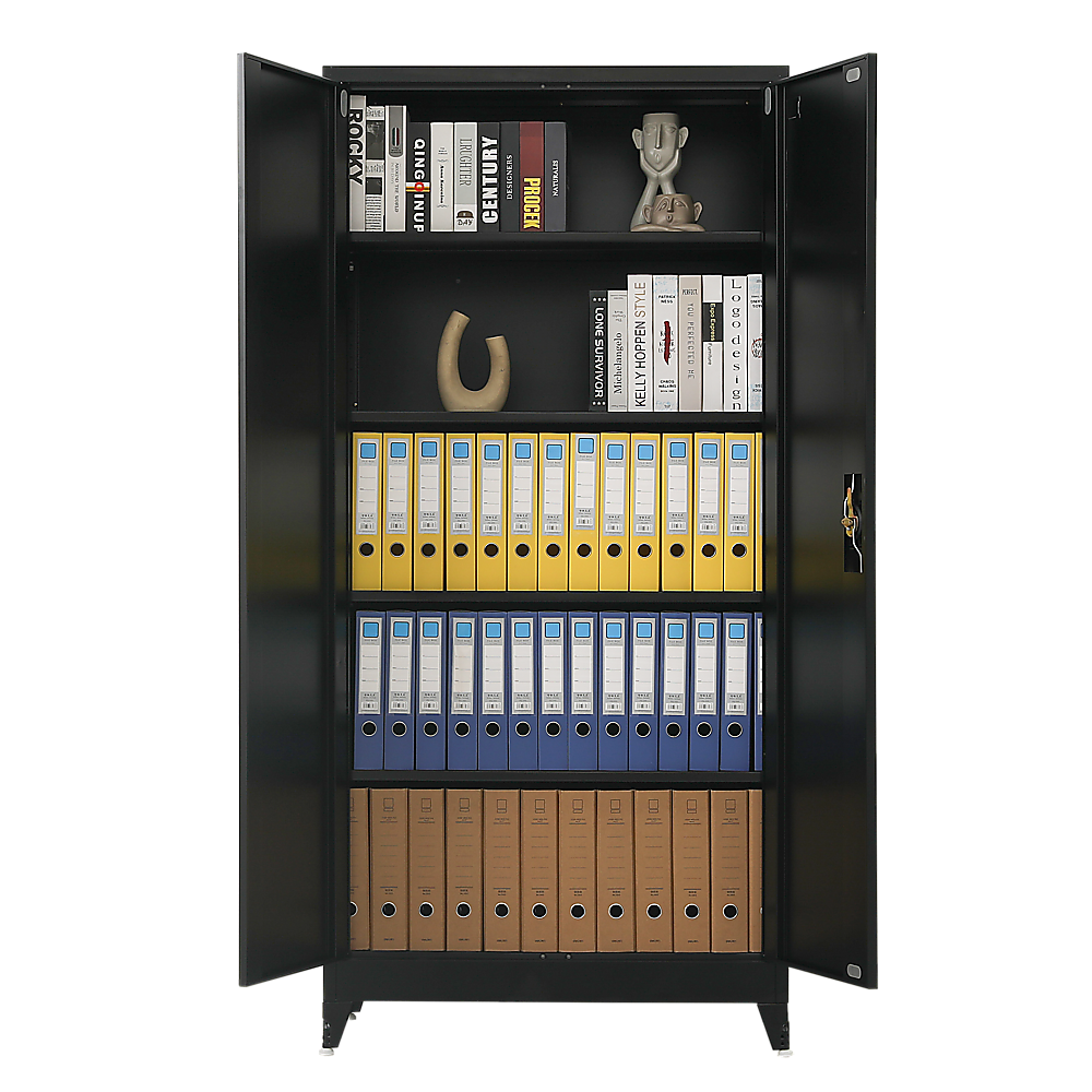 Two-Door Metal Cabinet Shelf Storage for Home Office Gym - Cosy Abode