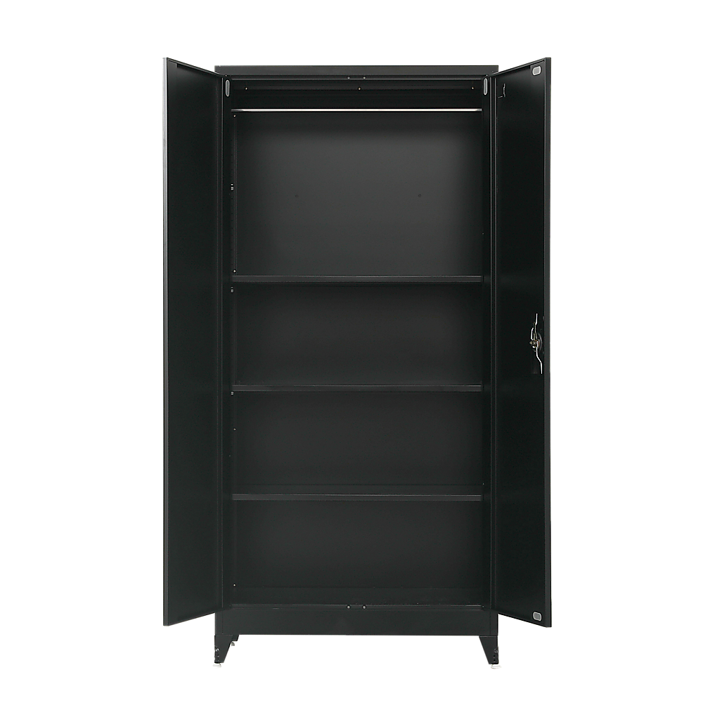 Two-Door Metal Cabinet Shelf Storage for Home Office Gym - Cosy Abode