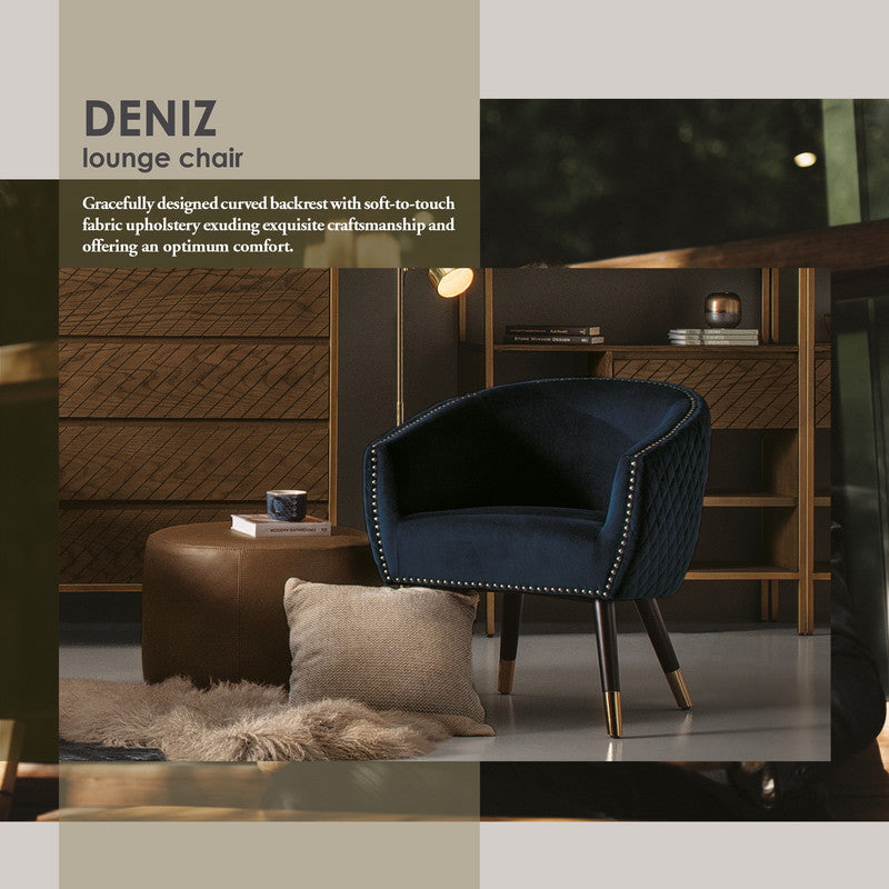 Deniz Lounge Chair Tub Chair Accent Armchair - Blue - Cosy Abode