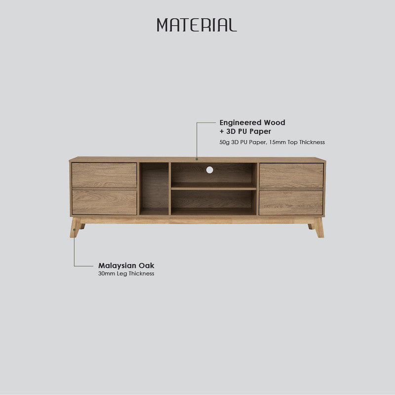 Hirado Entertainment TV Unit - Natural - Cosy Abode