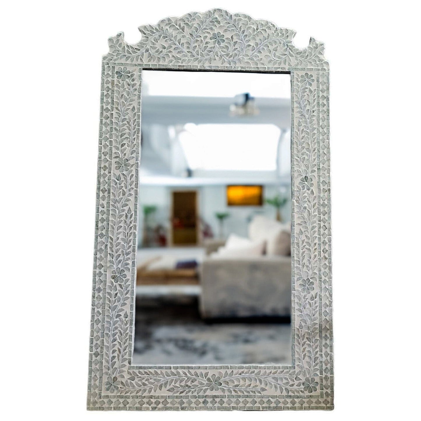 MOTHER OF PEARL SERENE REFLECTION WALL MIRROR 120cm x 70cm - Cosy Abode