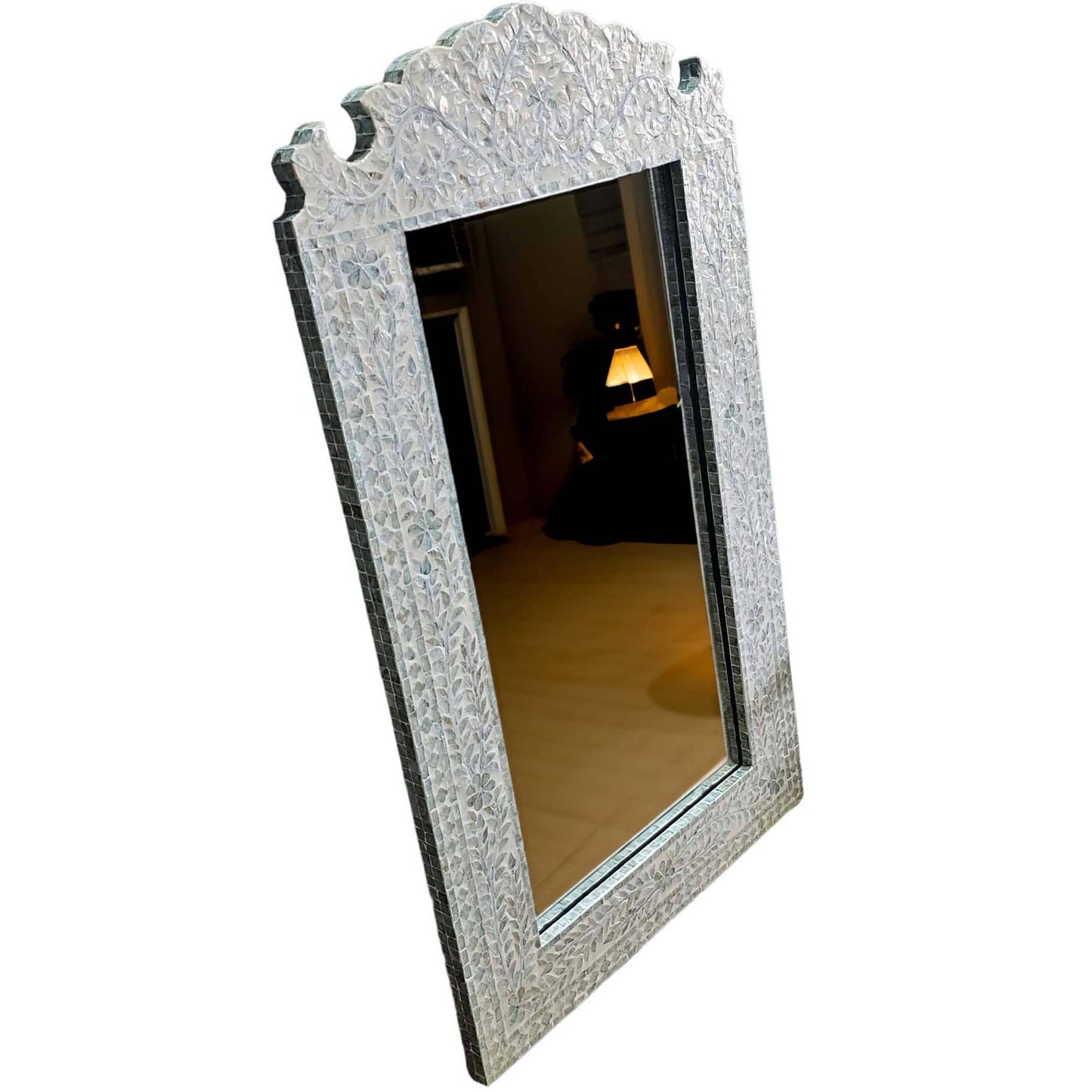MOTHER OF PEARL SERENE REFLECTION WALL MIRROR 120cm x 70cm - Cosy Abode