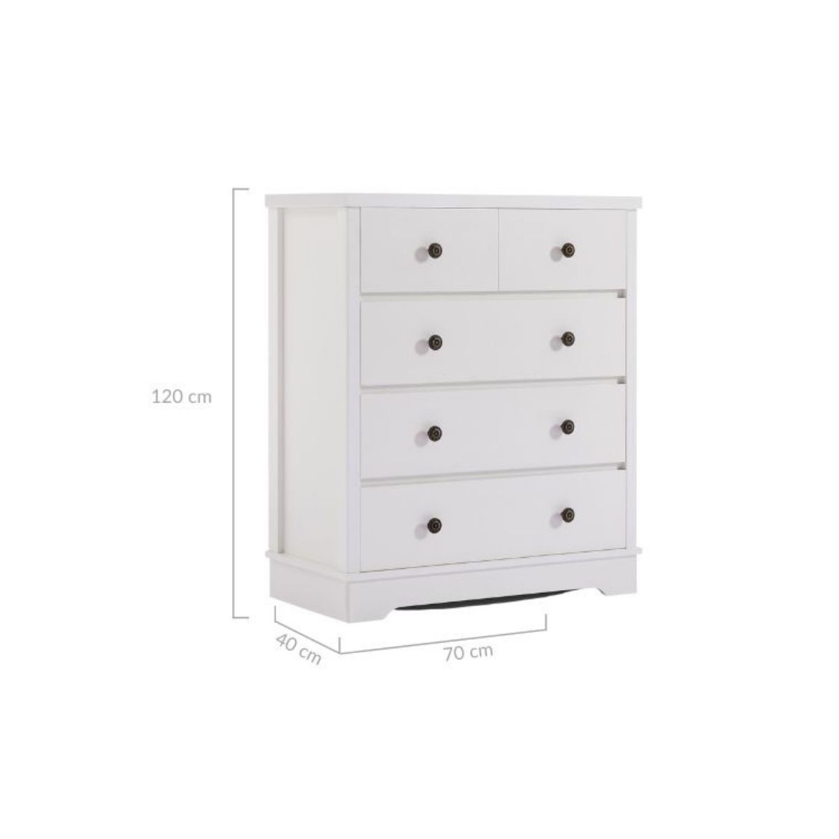 Margaux White Coastal Style Chest of Drawers Tallboy - Cosy Abode