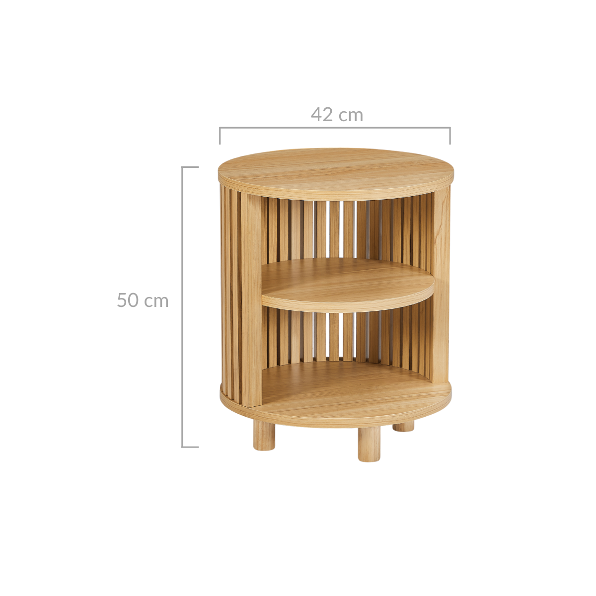 Henley Round Wooden Bedside Table - Cosy Abode