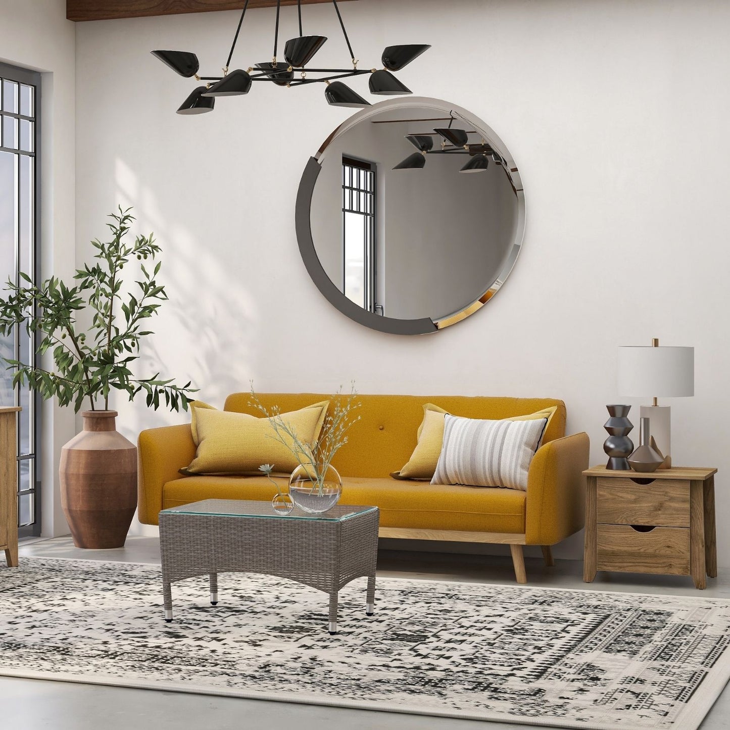 Nicholas 3-Seater Yellow Foldable Sofa Bed - Cosy Abode