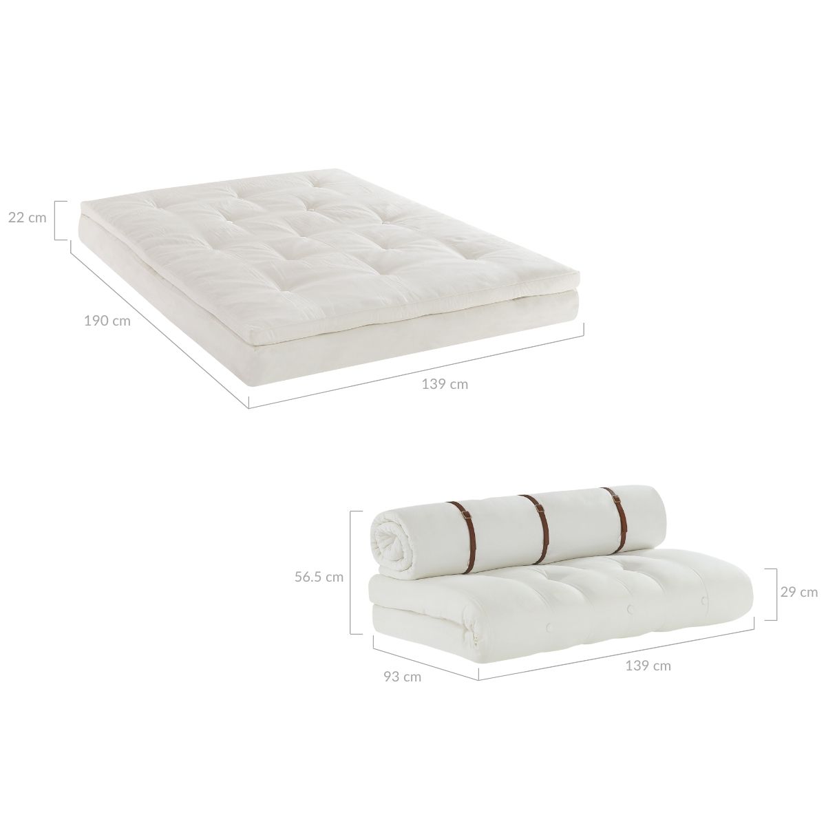 Rio Roll-up Sofa Bed - Cosy Abode