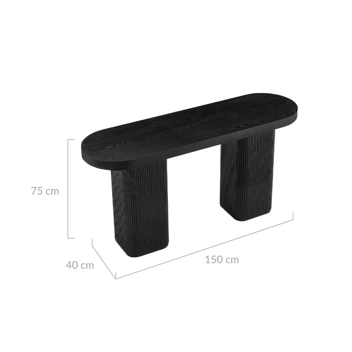 Tate Console Table - Black - Cosy Abode