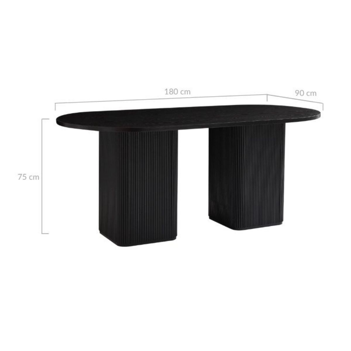 Tate 6 Seater Black Column Dining Table - Cosy Abode
