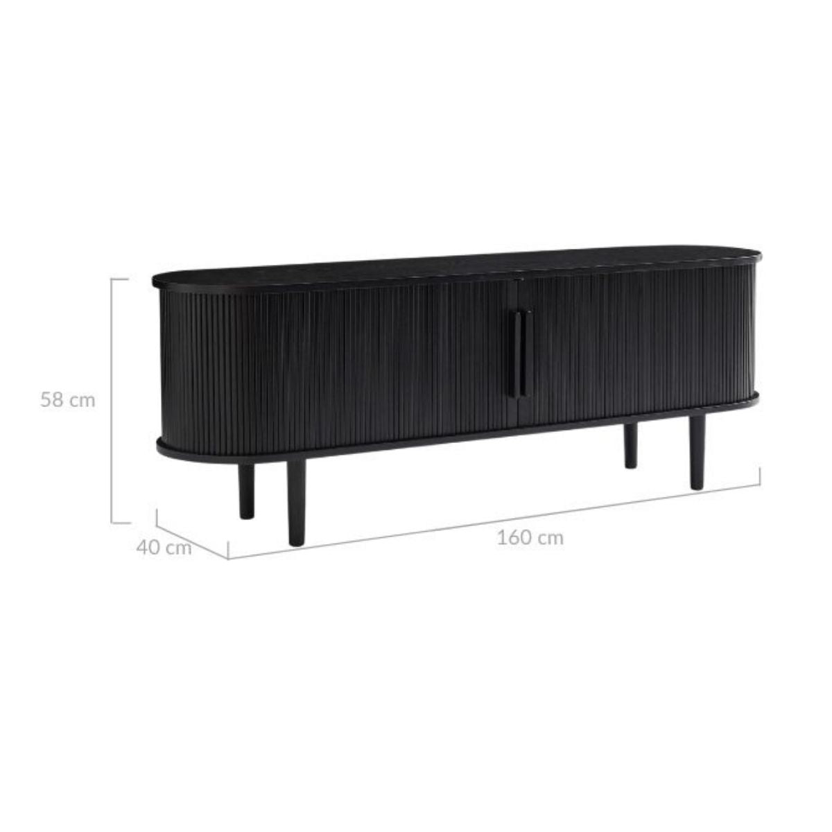 Tate Black Column TV Stand 160cm - Cosy Abode