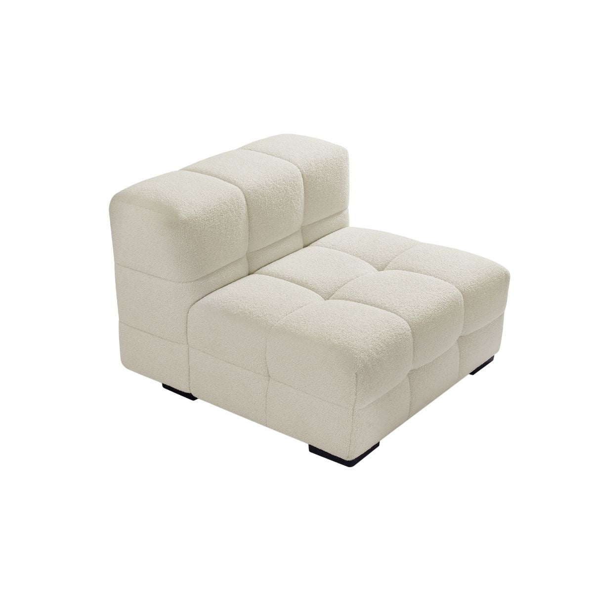 Travis White Boucle Fabric Armchair - Cosy Abode