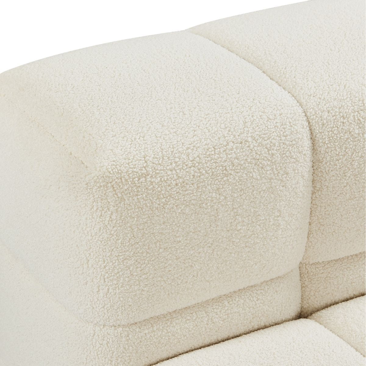 Travis White Boucle Fabric Armchair - Cosy Abode