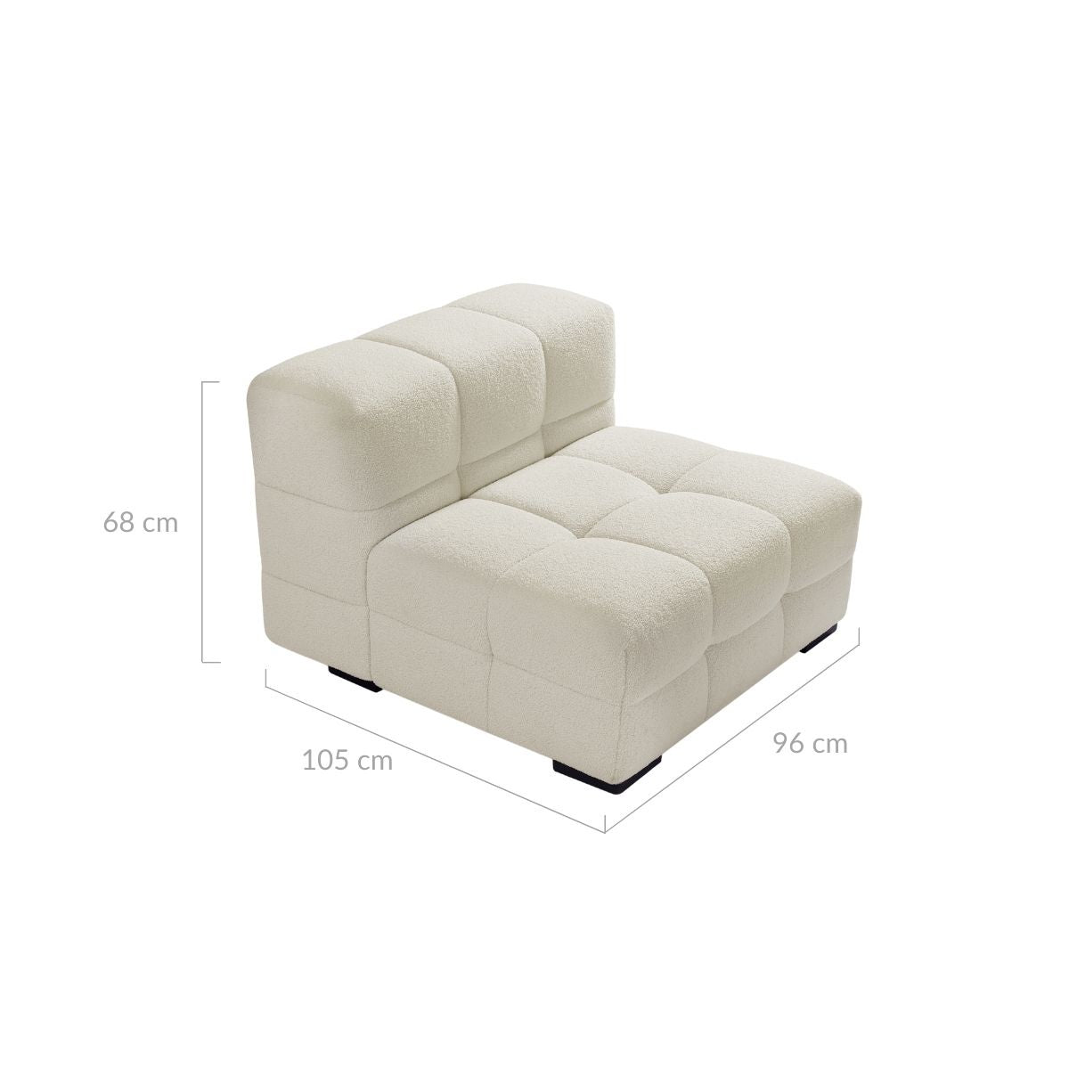 Travis White Boucle Fabric Armchair - Cosy Abode