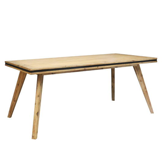Dining Table 180cm Medium Size Solid Acacia Wooden Frame in Silver Brush Colour - Cosy Abode