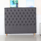 Bed Head Queen Size French Provincial Headboard Upholsterd Fabric Charcoal - Cosy Abode