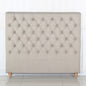 Bed Head Queen Size French Provincial Headboard Upholsterd Fabric Beige - Cosy Abode
