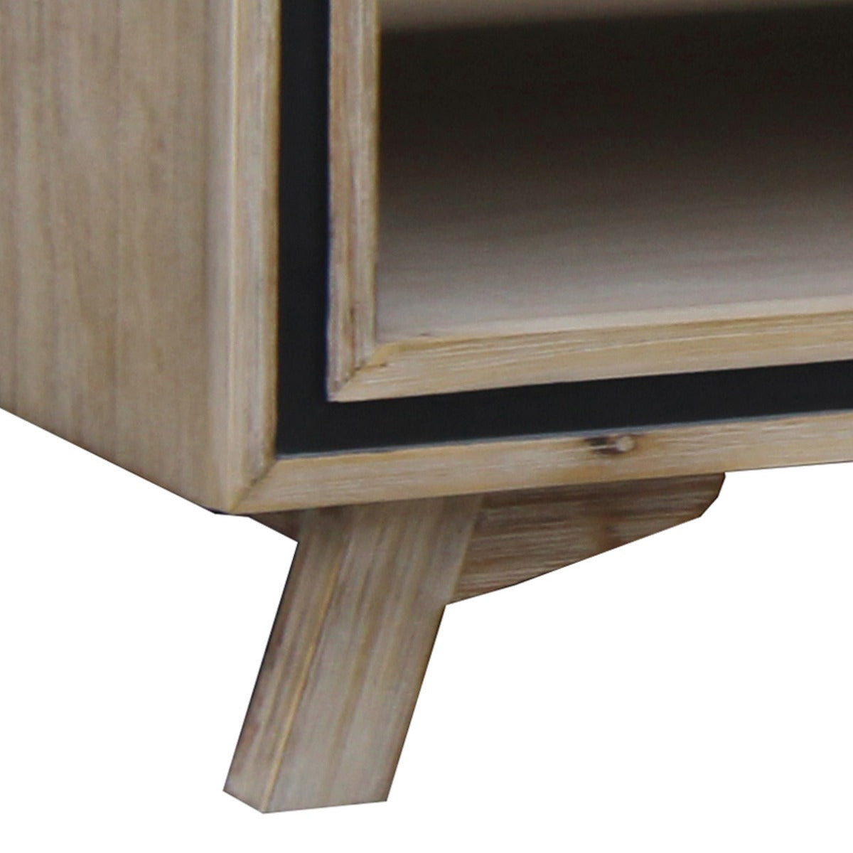 Coffee Table Solid Wood Acacia & Veneer Frame 2 Drawers Storage Sliver Brush Colour - Cosy Abode