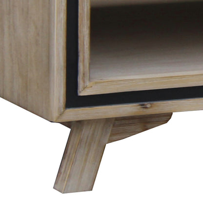 Coffee Table Solid Wood Acacia & Veneer Frame 2 Drawers Storage Sliver Brush Colour - Cosy Abode