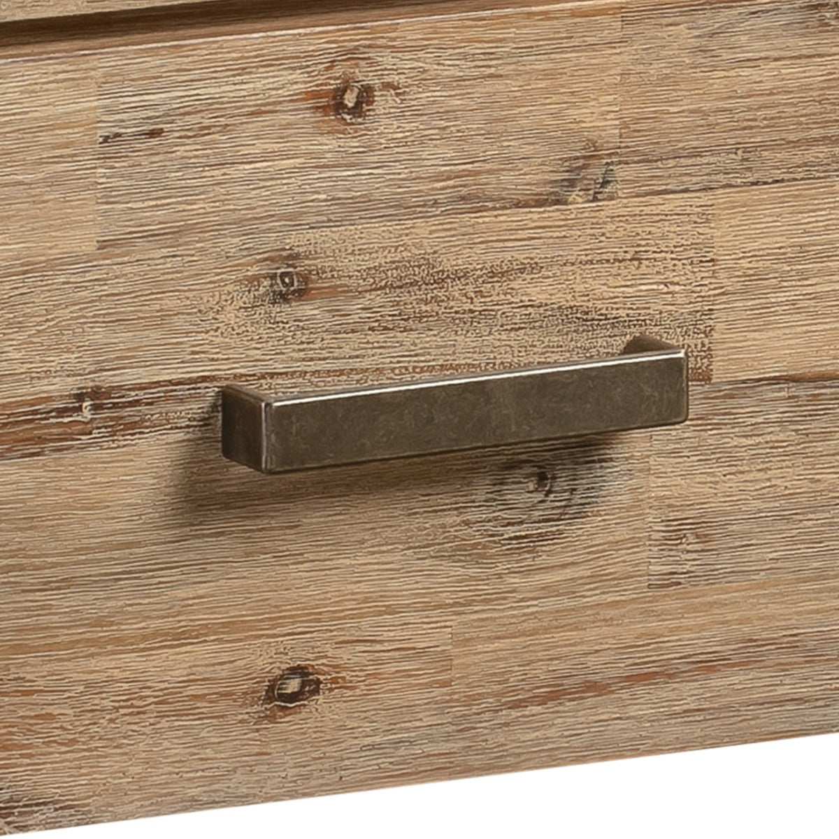 Coffee Table Solid Acacia Wood & Veneer Frame 2 Drawers Storage Oak Colour - Cosy Abode