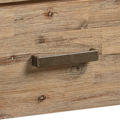 Coffee Table Solid Acacia Wood & Veneer Frame 2 Drawers Storage Oak Colour - Cosy Abode