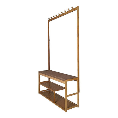 100cm Hallway Bench Coat Rack Stand Multifunctional Hall Shelf Entryway - Cosy Abode