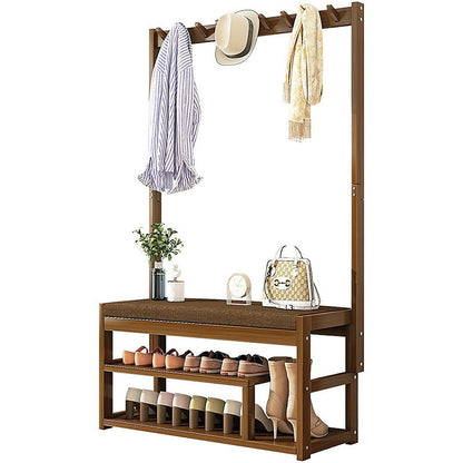 100cm Hallway Bench Coat Rack Stand Multifunctional Hall Shelf Entryway - Cosy Abode