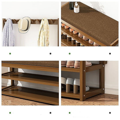 100cm Hallway Bench Coat Rack Stand Multifunctional Hall Shelf Entryway - Cosy Abode