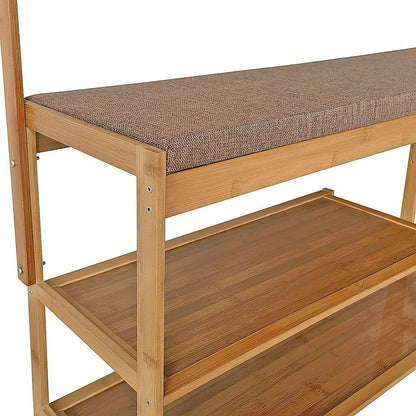 100cm Hallway Bench Coat Rack Stand Multifunctional Hall Shelf Entryway - Cosy Abode