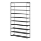10 Tier Black Shoe Rack Metal Shoe Storage Organizer Rack 50-Pair Large Capacity - Cosy Abode