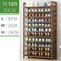 11 Tier Tower Bamboo Wooden Shoe Rack Corner Shelf Stand Storage Organizer - Cosy Abode