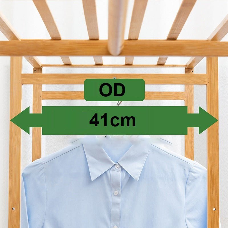 120cm Width Bamboo Clothes Rack Garment Closet Storage Organizer Hanging Rail Shelf Fabric Dustproof Cover - Cosy Abode