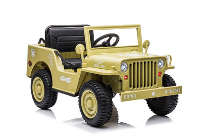 12V Military Jeep Electric Ride On Car For Kids - Green - Cosy Abode