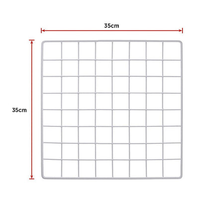 12 Cube Wire Grid Organiser Bookcase Storage Cabinet Wardrobe Closet White - Cosy Abode