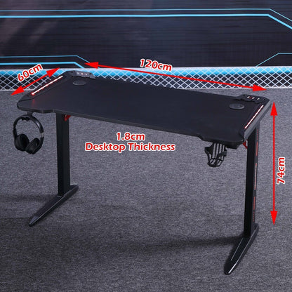 140cm RGB Gaming Desk Desktop PC Computer Desks Desktop Racing Table Office Laptop Home AU - Cosy Abode