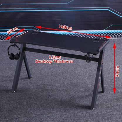 140cm RGB Gaming Desk Desktop PC Computer Desks Desktop Racing Table Office Laptop Home AU - Cosy Abode