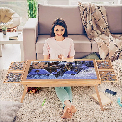 1500 Piece Puzzle Board, 70cm x 90cm Wooden Jigsaw Puzzle Table with Legs - Cosy Abode