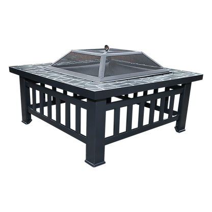 18" Square Metal Fire Pit Outdoor Heater - Cosy Abode
