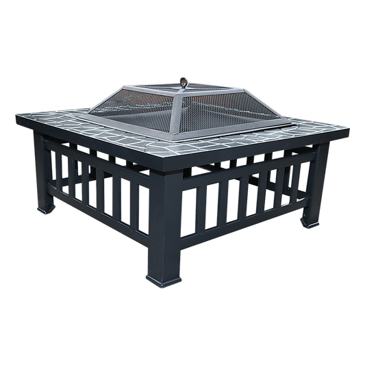 18" Square Metal Fire Pit Outdoor Heater - Cosy Abode