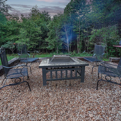 18" Square Metal Fire Pit Outdoor Heater - Cosy Abode