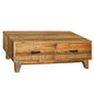 Coffee Table Wooden Frame 2 Drawers Storage in Light Brown Colour - Cosy Abode