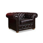 1 Seater Genuine Leather Studded Sofa - Brown - Cosy Abode