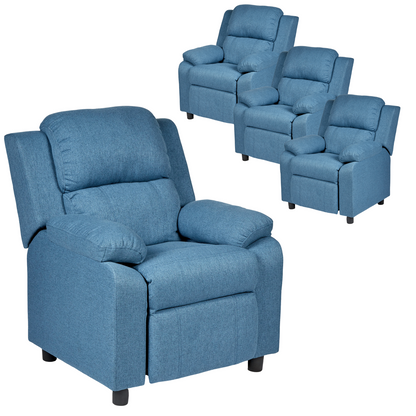 1 Set of 4 Erika Navy Blue Adult Recliner Sofa Chair Blue Lounge Couch Armchair Furniture - Cosy Abode