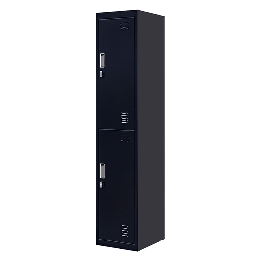 2-Door Vertical Locker for Office - Black - Cosy Abode