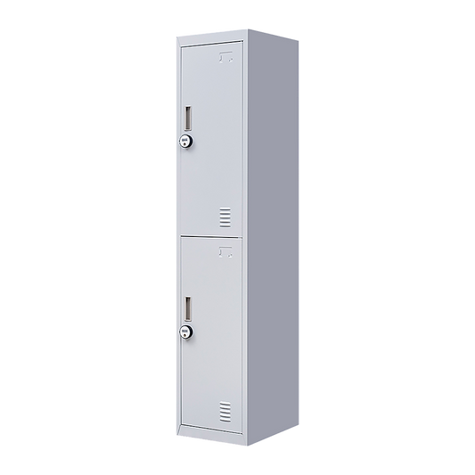 2-Door Vertical Locker for Office - Grey - Cosy Abode