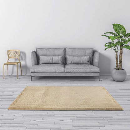 200x140cm Floor Rugs Large Shaggy Rug Area Carpet Bedroom Living Room Mat - Beige - Cosy Abode