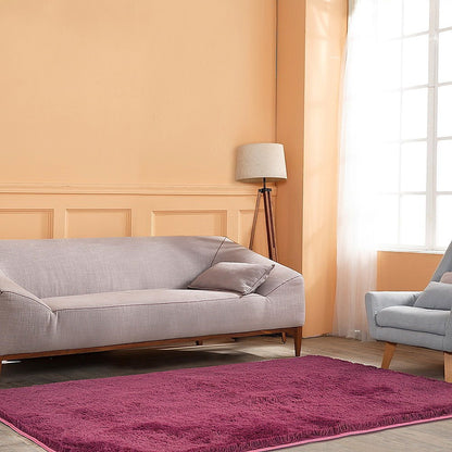 200x140cm Floor Rugs Large Shaggy Rug Area Carpet Bedroom Living Room Mat - Burgundy - Cosy Abode