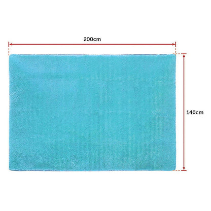 200x140cm Floor Rugs Large Shaggy Rug Area Carpet Bedroom Living Room Mat - Turquoise - Cosy Abode