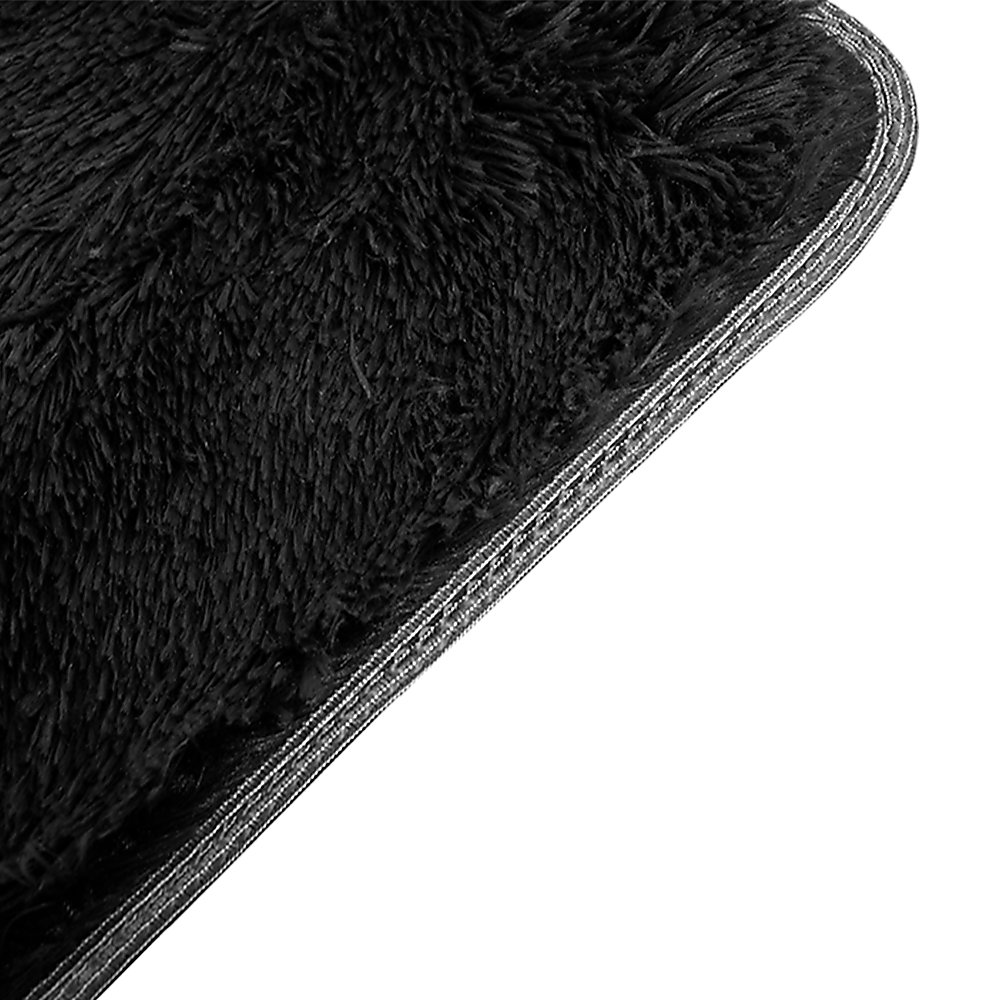 230x200cm Floor Rugs Large Shaggy Rug Area Carpet Bedroom Living Room Mat - Black - Cosy Abode
